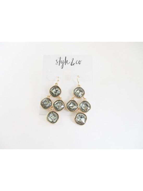 Jewelry - Style & Co Black Stone Chandelier Tower Earrings